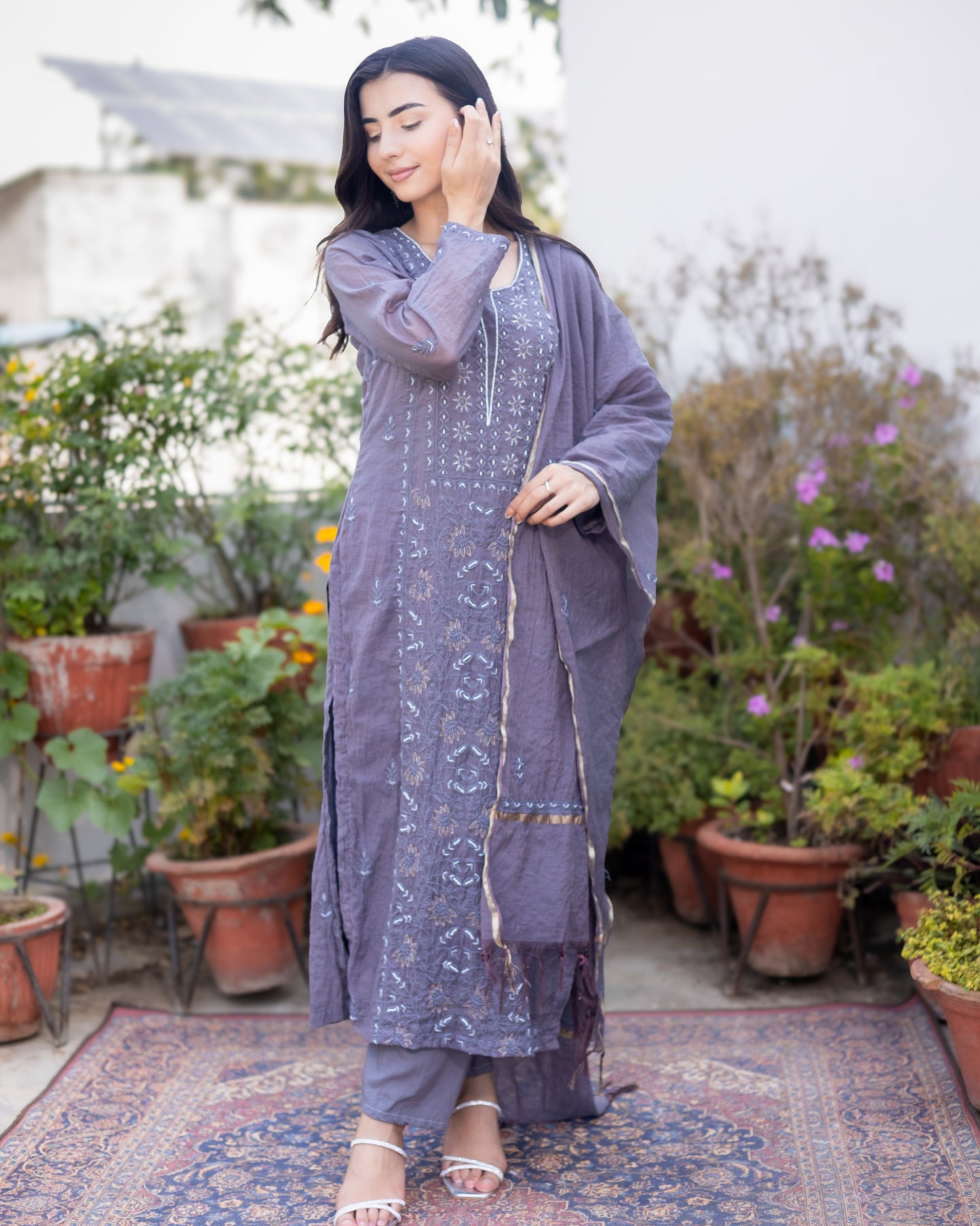 Falak mul chanderi suit