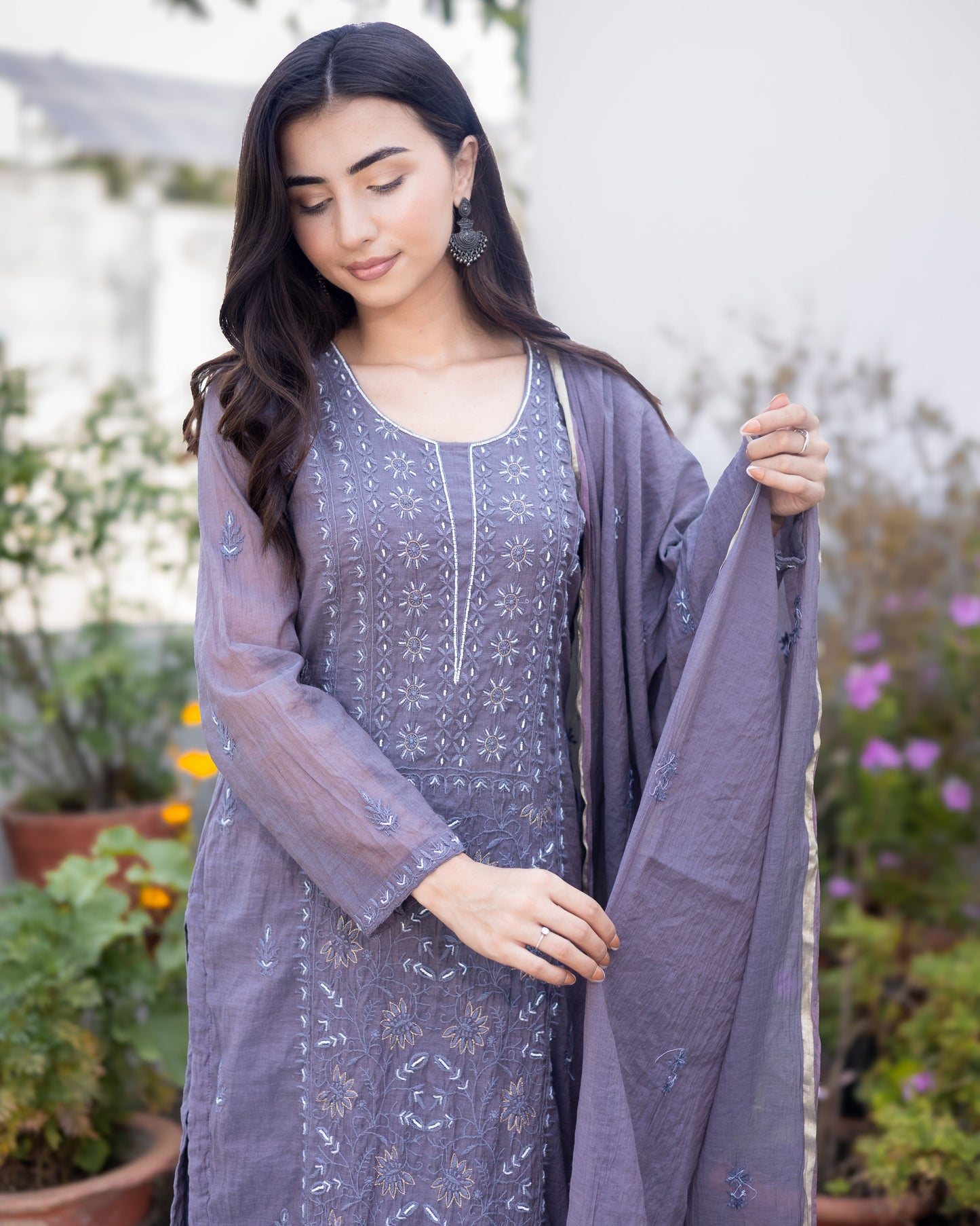 Falak mul chanderi suit