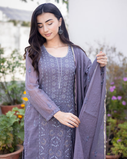 Falak mul chanderi suit