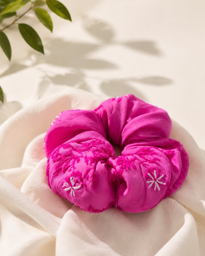 art of awadh chikankari scrunchie