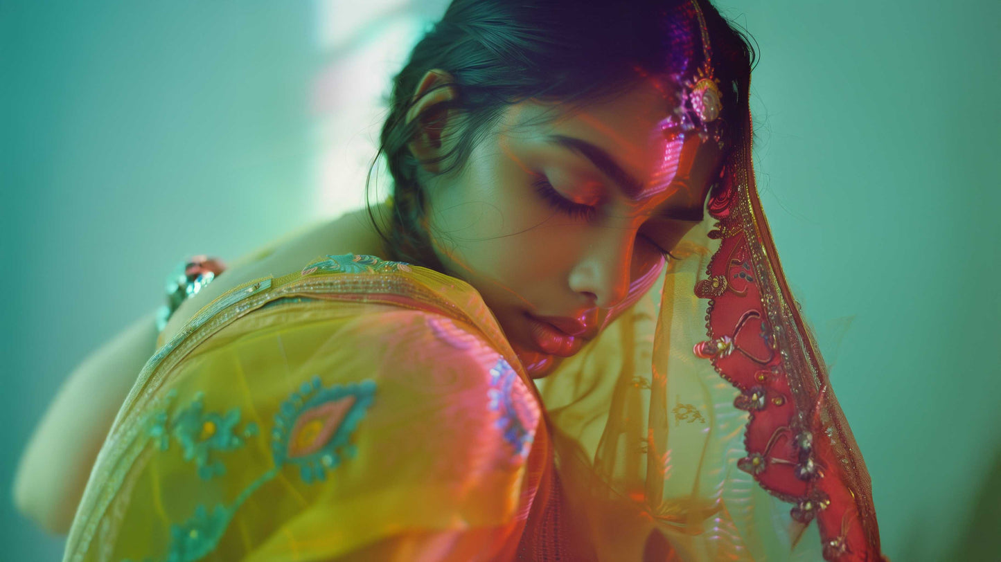 Powder Blue Shade Mukaish Mul Chanderi Silk Dress